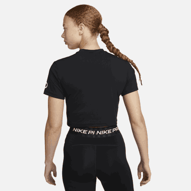 Съкратен топ Nike Pro Dri-FIT Cropped Graphic Top Черно | DX0078-010, 3