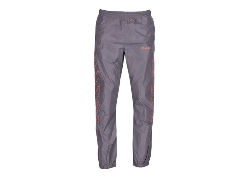 Спортни панталони Off-White Diagonal Outline Track Pants Dark Grey/Orange Сиво | OMCJ015S23FAB0010720