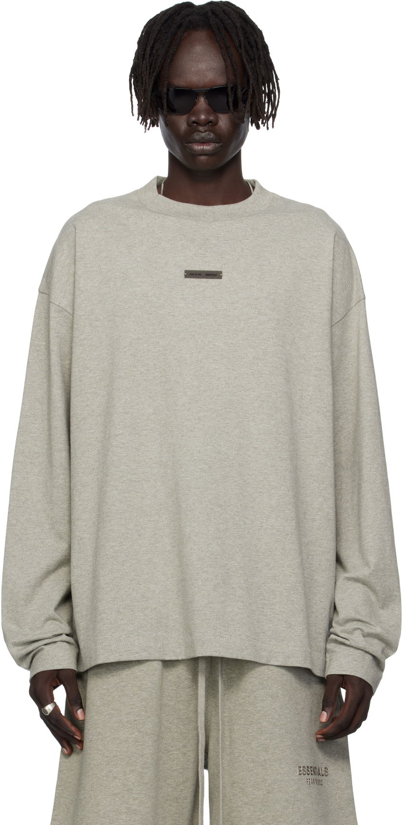 Тениска Fear of God ESSENTIALS Classic Fit Long Sleeve Tee Сиво | 125SP254205F