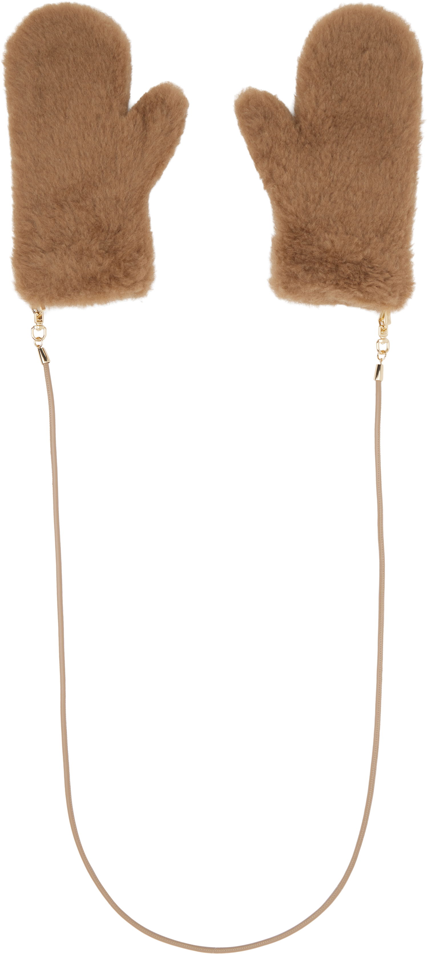 Ръкавици Max Mara Max Mara Ombrat2 Faux Fur Mittens Кафяво | 2524566052600, 1