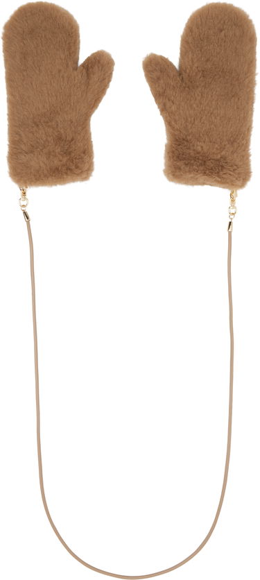Ръкавици Max Mara Max Mara Ombrat2 Faux Fur Mittens Кафяво | 2524566052600, 1