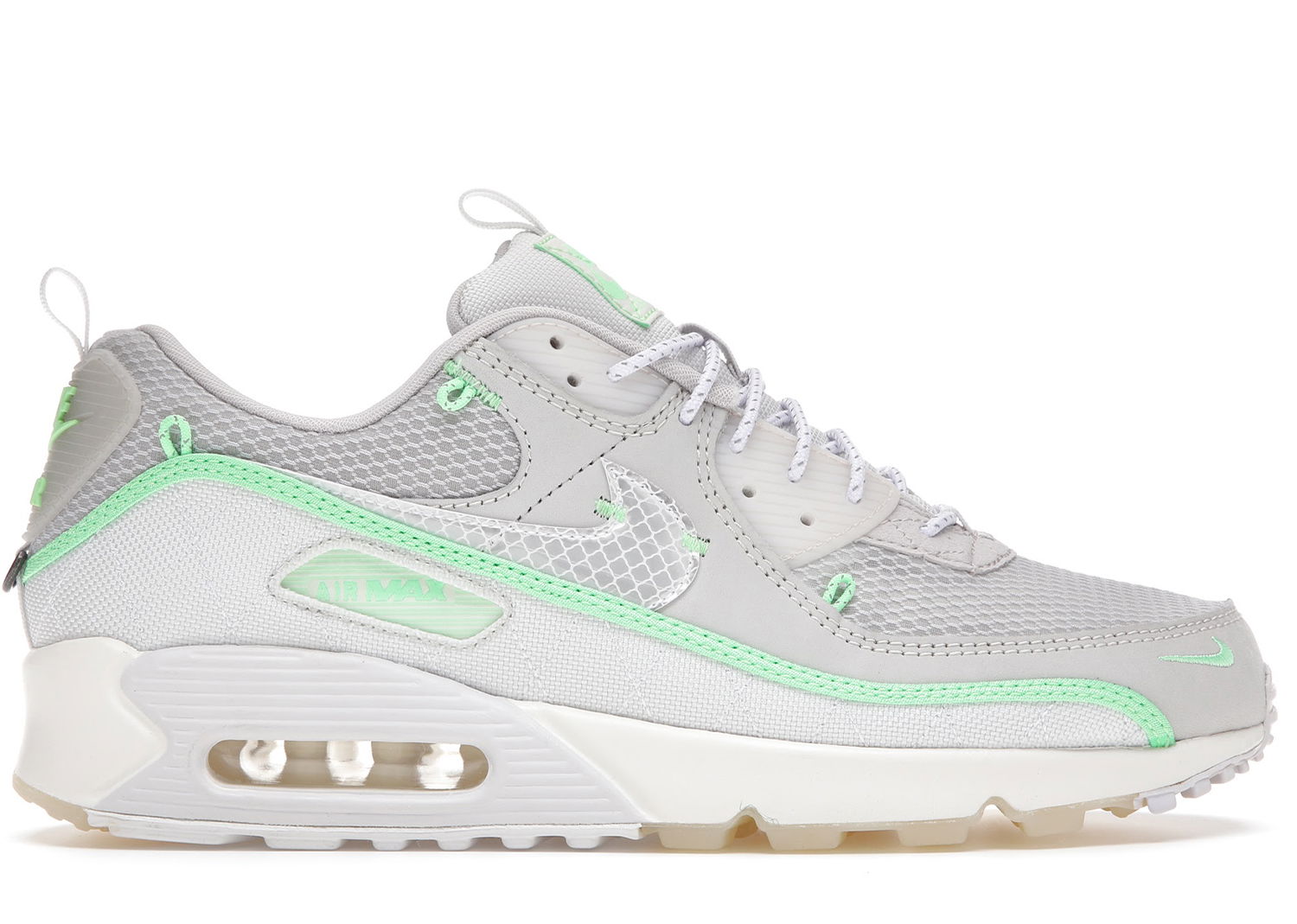 Кецове и обувки Nike Air Max 90 Sail Neon Green Бяло | CZ9078-010, 0
