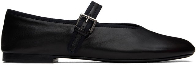 Leather Ballerina Flats With Buckle