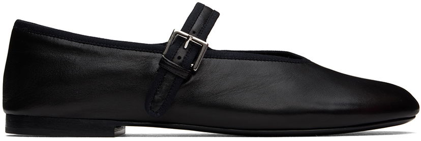 Облекло The Row Leather Ballerina Flats With Buckle Черно | F1396-N60