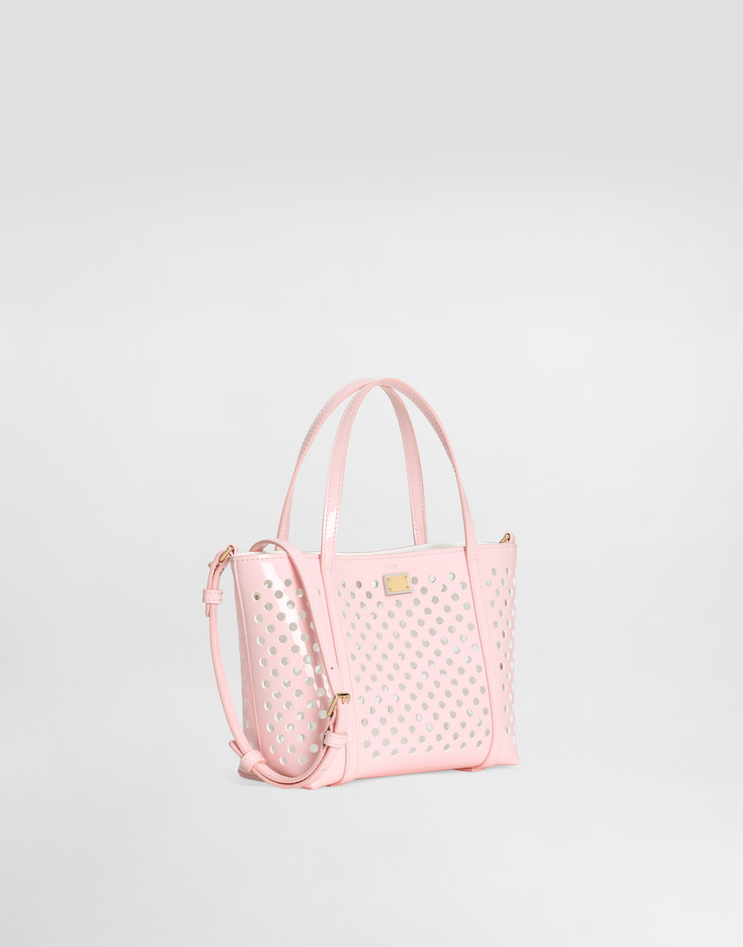 Чанта през рамо Dolce & Gabbana Dolce & Gabbana Perforated Patent Leather Shoulder Bag Розово | EB0263AU2148B405, 1