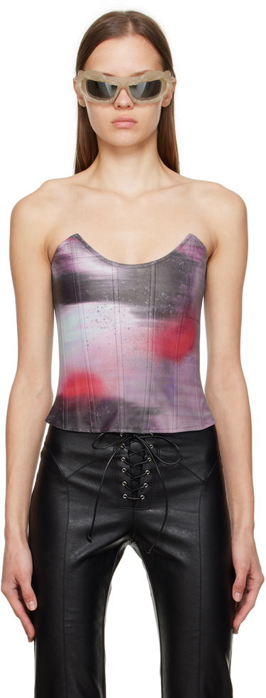 Потник Miaou Miaou Leia Print Corset Top Лилаво | 7010PPUMOP, 0