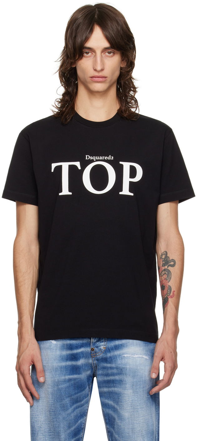 Тениска DSQUARED2 Black 'TOP' Cool Fit T-Shirt Черно | S71GD1391_D20020