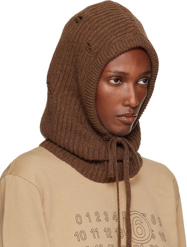 Шапка Maison Margiela MM6 Maison Margiela Knit Wool Hood Бежово | S52TB0008 M13138, 3
