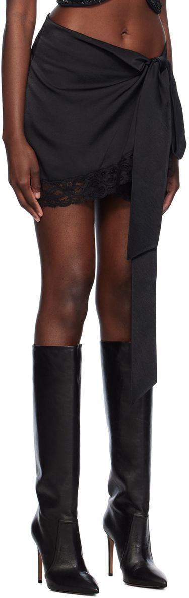 Пола Blumarine Wrap Lace Trim Mini Skirt Черно | A422G193A, 1