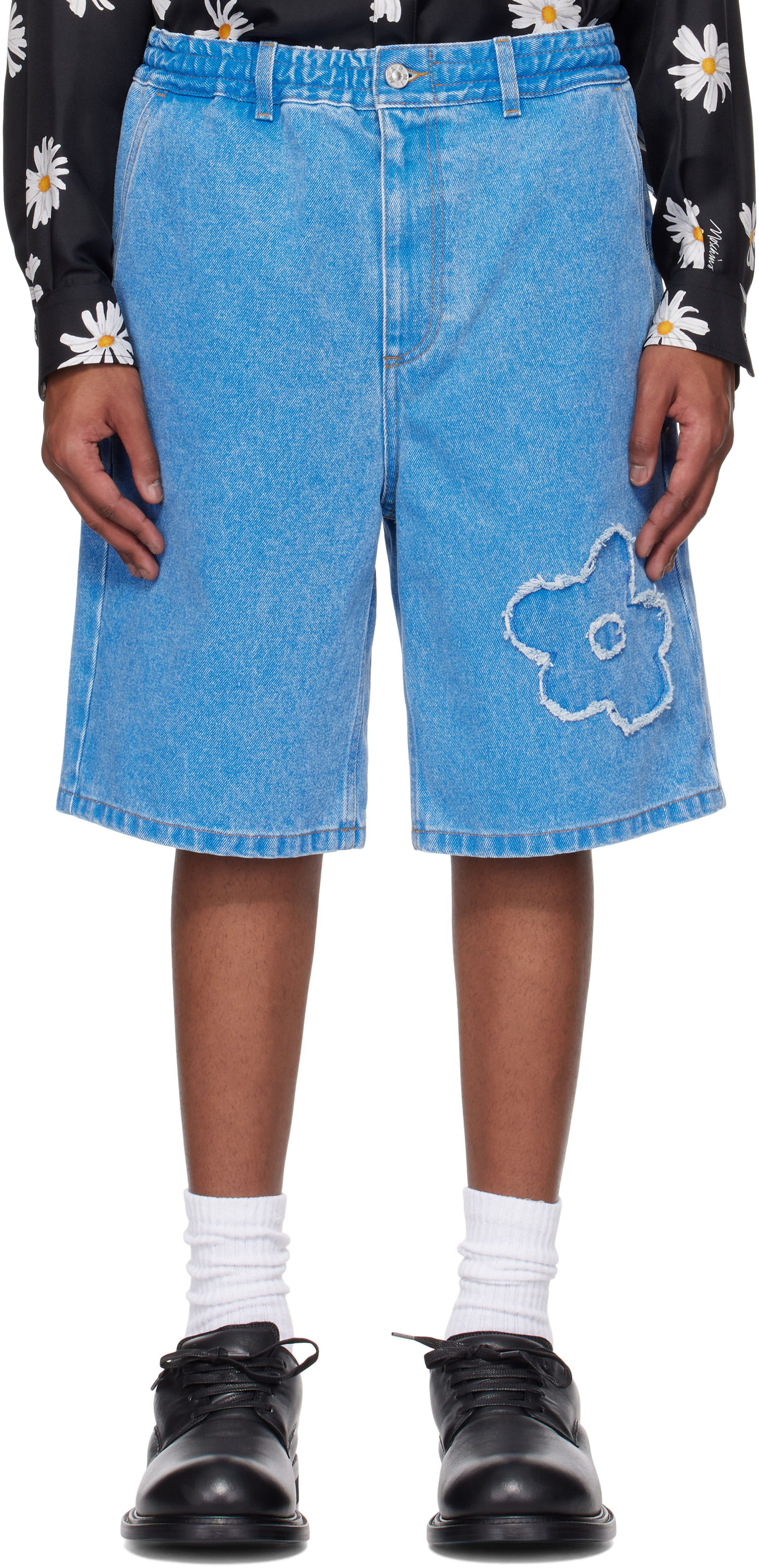 Къси панталони Marni Marni Patch Denim Shorts Синьо | PUJU0070Q2 USCX34, 0