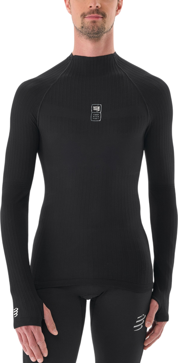 Тениска Compressport 3D Thermo 110g LS Top Черно | ablu5109000, 0