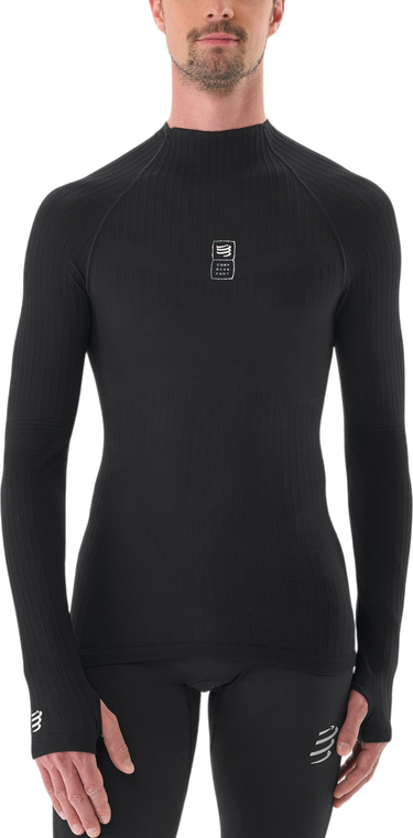 Тениска Compressport 3D Thermo 110g LS Top Черно | ablu5109000, 0