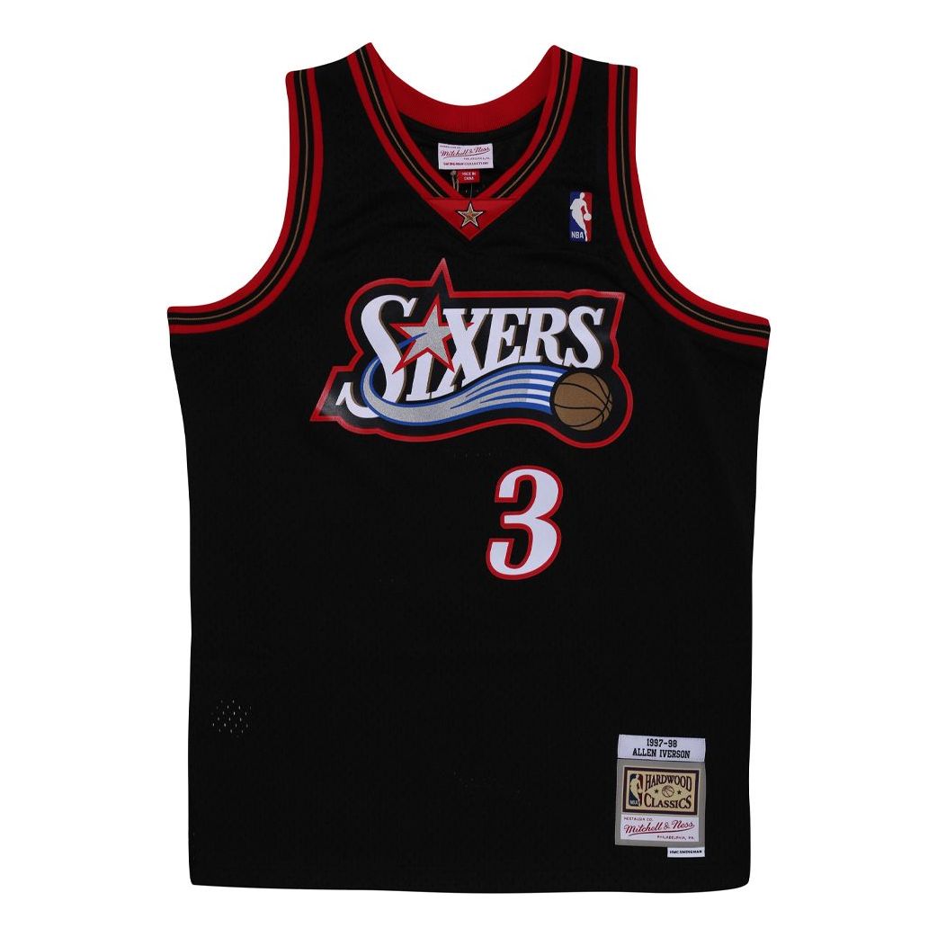 Фланелка Mitchell & Ness Philadelphia 76ers Hardwood Classics Basketball Jersey Черно | SMJY4160-P7697AIVBLCK, 0