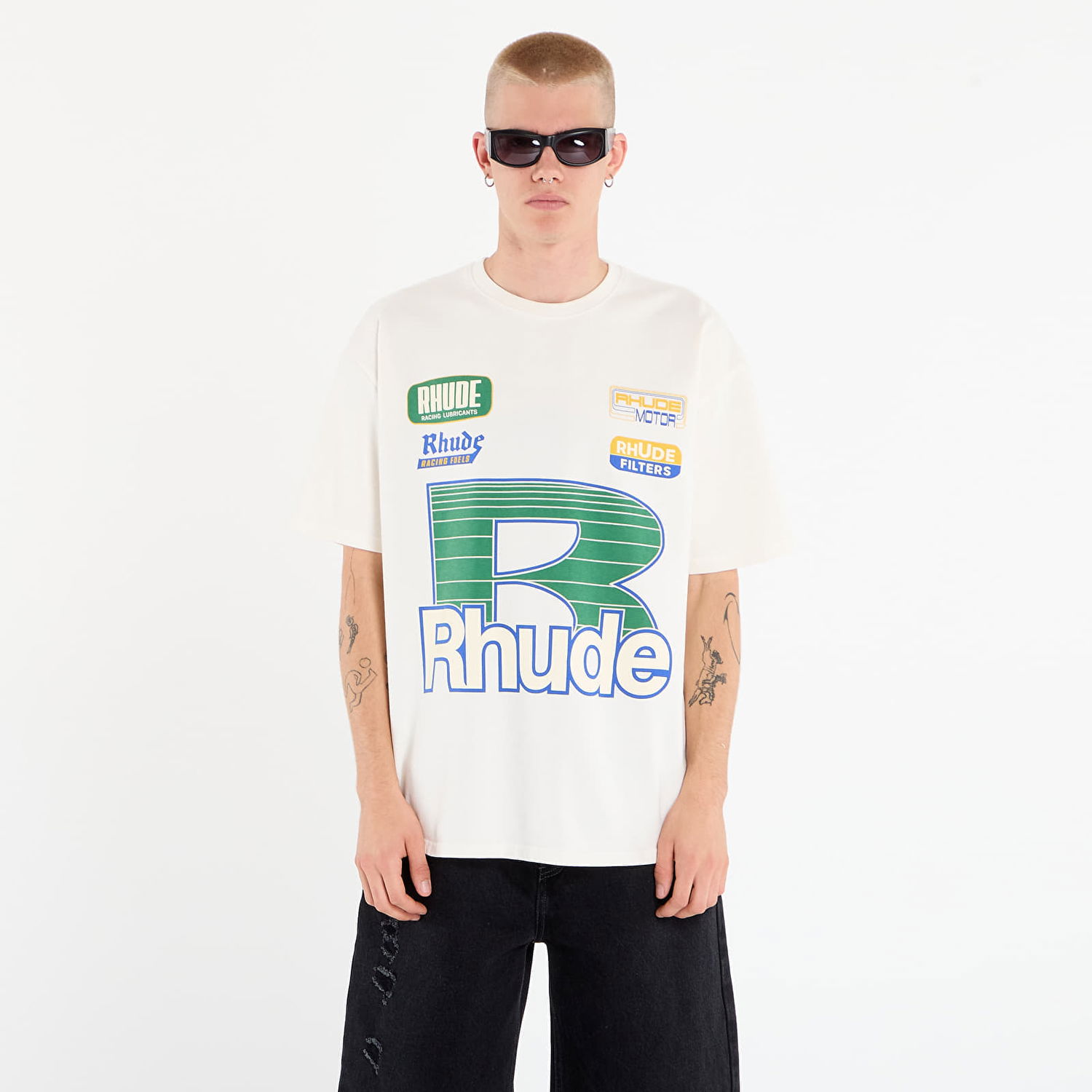 Тениска Rhude Rhude Roadway Racing T-Shirt Бяло | RHPF25TT110120028, 0