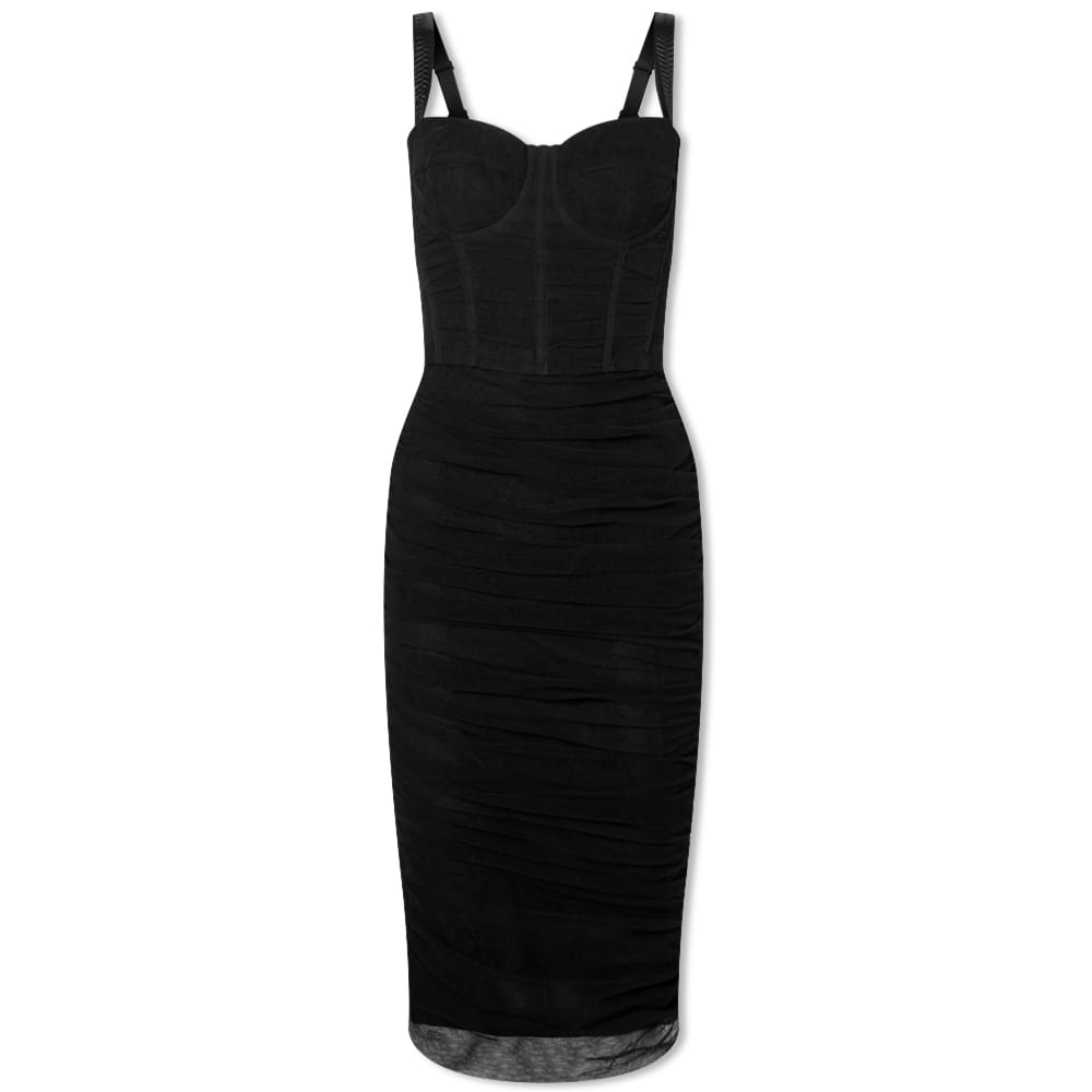 Pокля Dolce & Gabbana Mesh Corset Mini Dress Nero Черно | F6ATFTFLEAA-N0000, 0