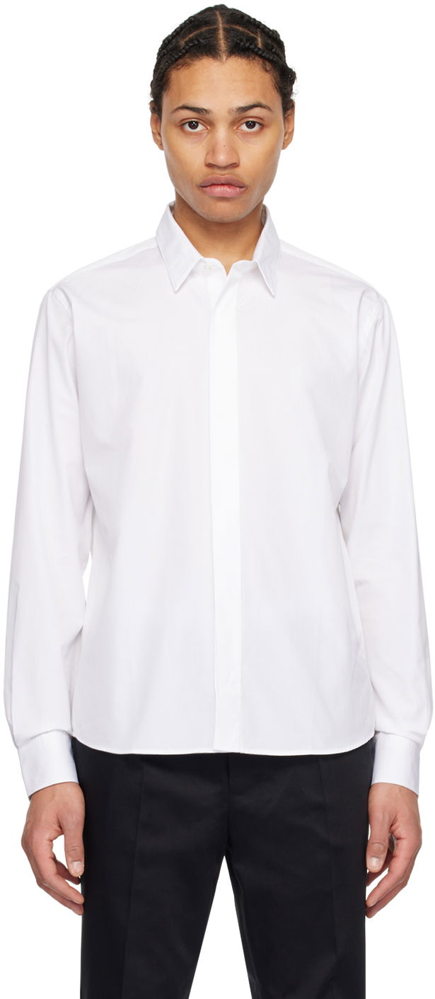 Риза AMI Paris Spread Collar Shirt Бяло | USH150.CO0063