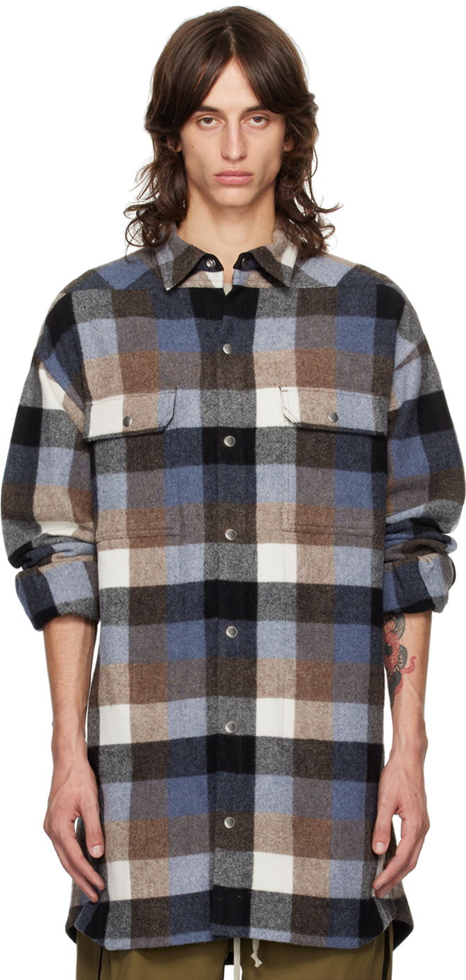 Риза Rick Owens Blue Porterville Oversized Shirt Черно | RU02D6728 WLDP, 0