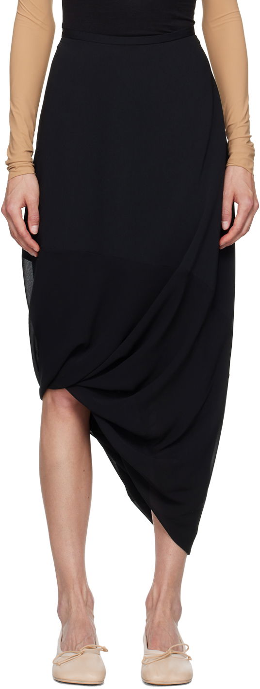 Пола Maison Margiela MM6 Black Asymmetric Midi Skirt Черно | S52ME0018 MTN017, 0