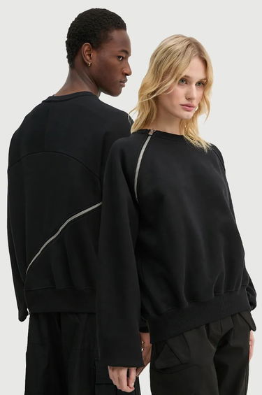 Суитчър HELIOT EMIL Asymmetric Zip Detail Sweatshirt Черно | HE.M.08.054.BLK01, 0