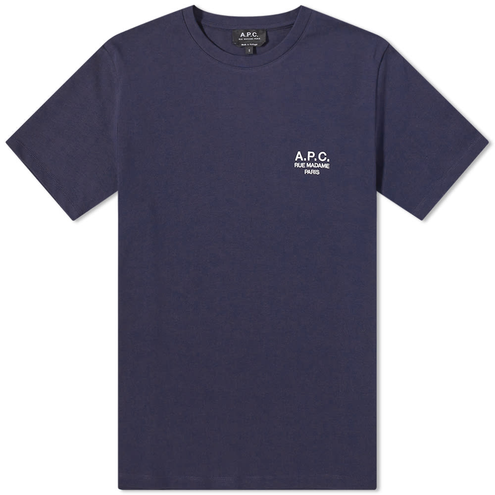 Тениска A.P.C. Raymond Embroidered Logo Tee Dark Navy Тъмно синьо | COEZC-H26840-IAK, 0