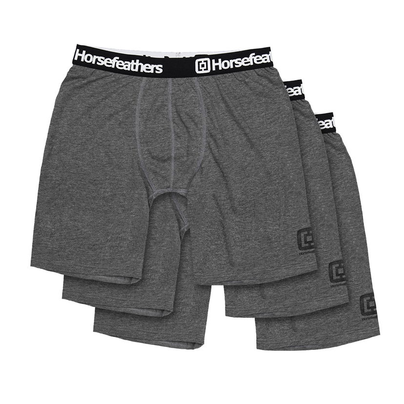 Къси панталони Horsefeathers Dynasty Long 3-Pack Boxer Shorts Heather Anthracite Сиво | AM195B