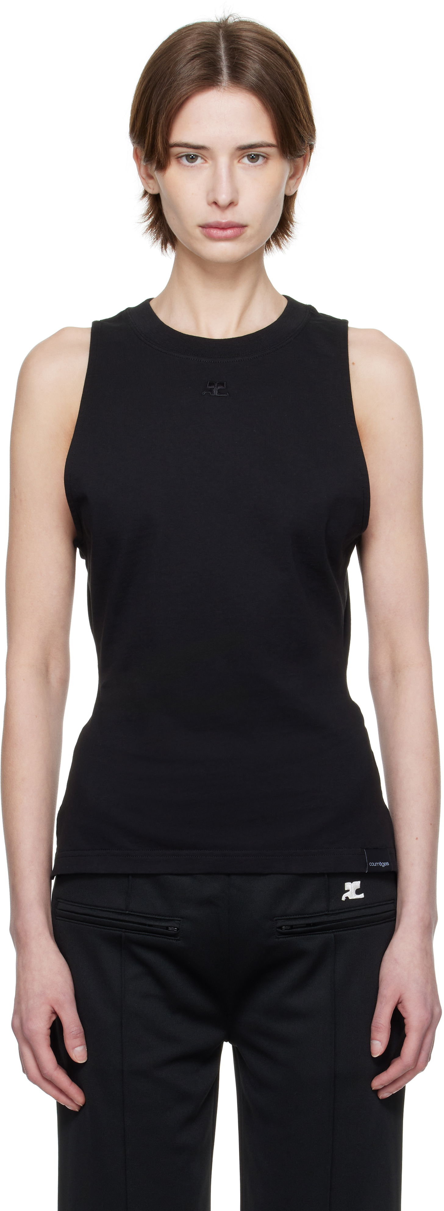 Потник Courrèges Courrèges Fitted Tank Top Черно | 125JDE094JS0107, 0