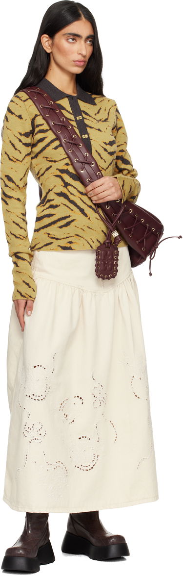 Кецове и обувки GANNI Kat Crocodile-Embossed Platform Low Boots with Buckle Кафяво | S3235, 4