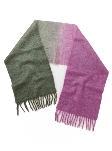 Mohair Gradient Fringed Scarf