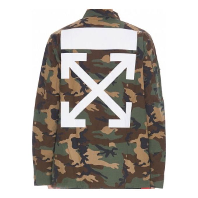 Риза Off-White Off-White Camouflage Field Jacket Зелено | OMEA007F170390079901