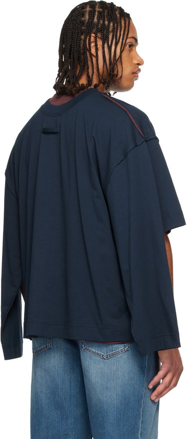 Тениска Jean Paul Gaultier 'The Gaultier Label' Double T-shirt Тъмно синьо | 25/04-U-TO344-J017-590130, 2