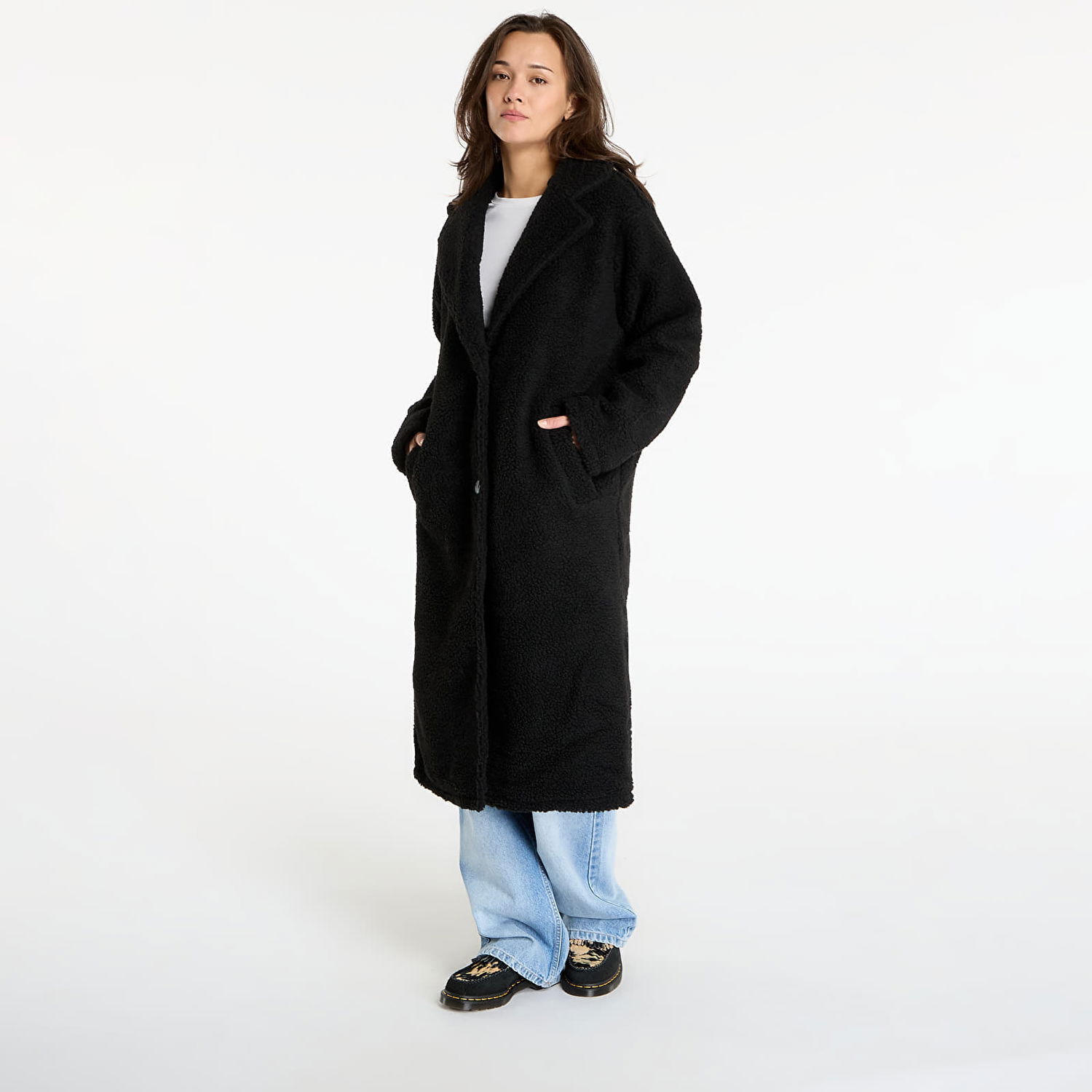 Палта Urban Classics Teddy Long Coat Черно | TB7936-00007, 0