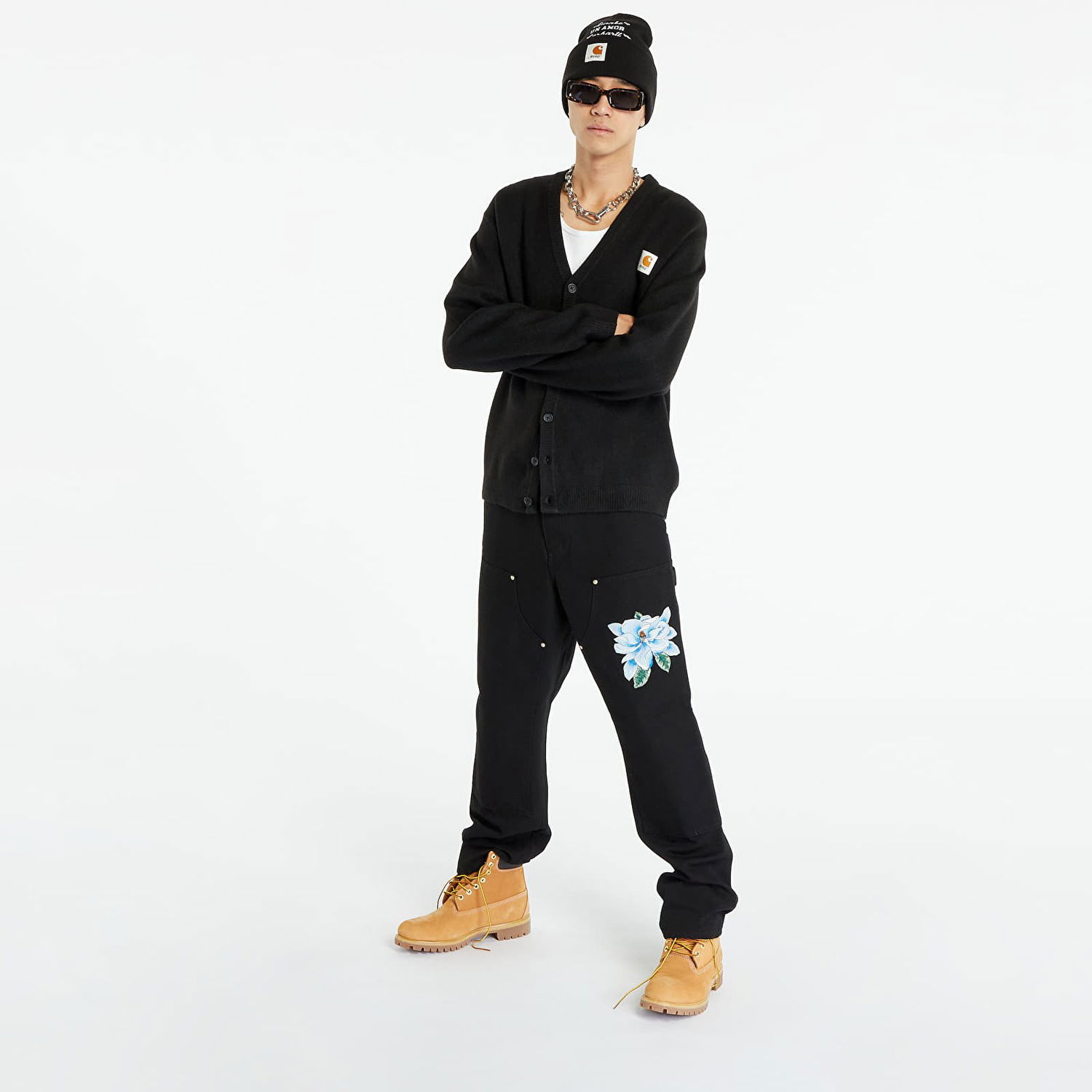 Пуловер Awake NY x Carhartt WIP Cardigan Черно | AWK-CAR23-KN001-BLA, 1