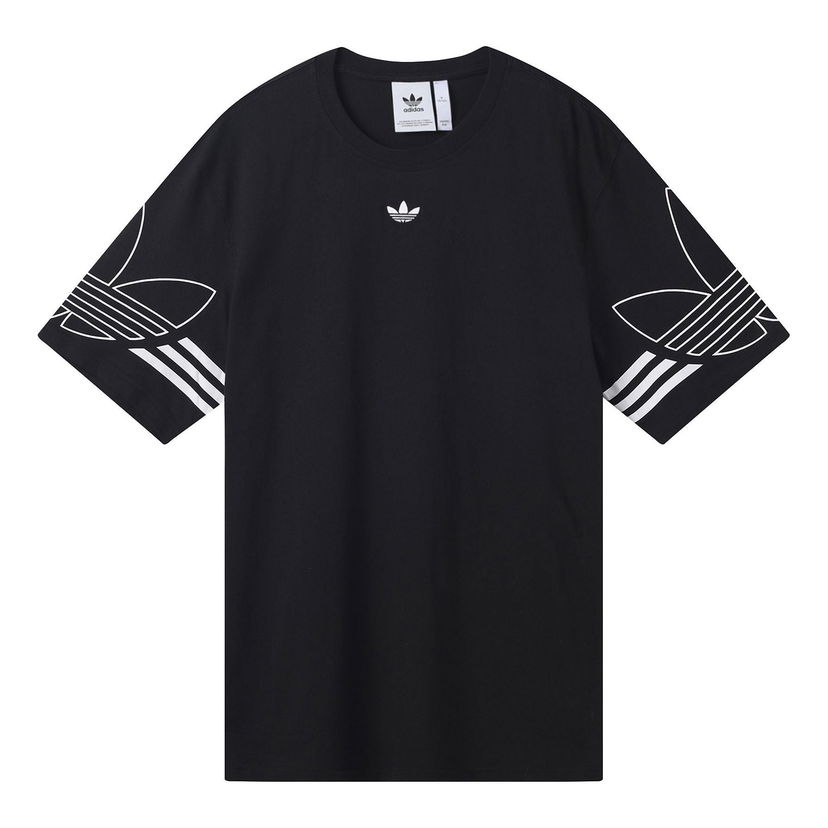 Тениска adidas Originals Outline Round Neck Short Sleeve T-Shirt Черно | DU8145