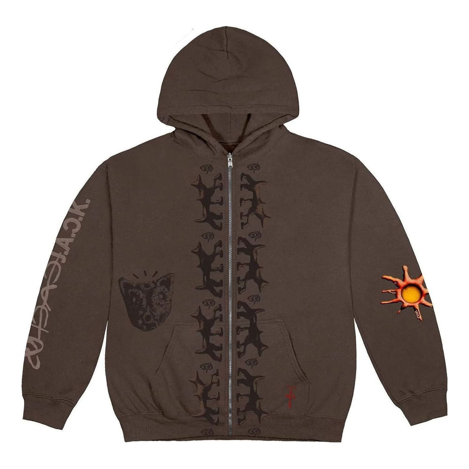 Суитчър Cactus Jack by Travis Scott Travis Scott Reverse Dog Zip-Up Hoodie Кафяво | CJFN-SS81, 0