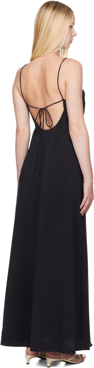Pокля Róhe Róhe Hammered Silk V-Neck Strap Maxi Dress Черно | 615-33-400, 2