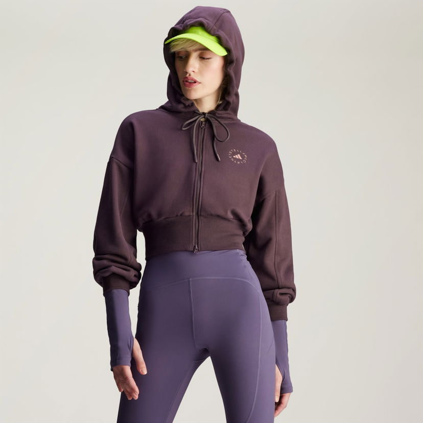 Суитчър adidas Performance Stella McCartney x Sportswear Cropped Бургунди | IZ5011