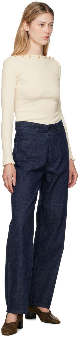 Дънки Baserange Tajo High-Rise Straight-Leg Jeans Синьо | TRIN-CO-AU24, 3
