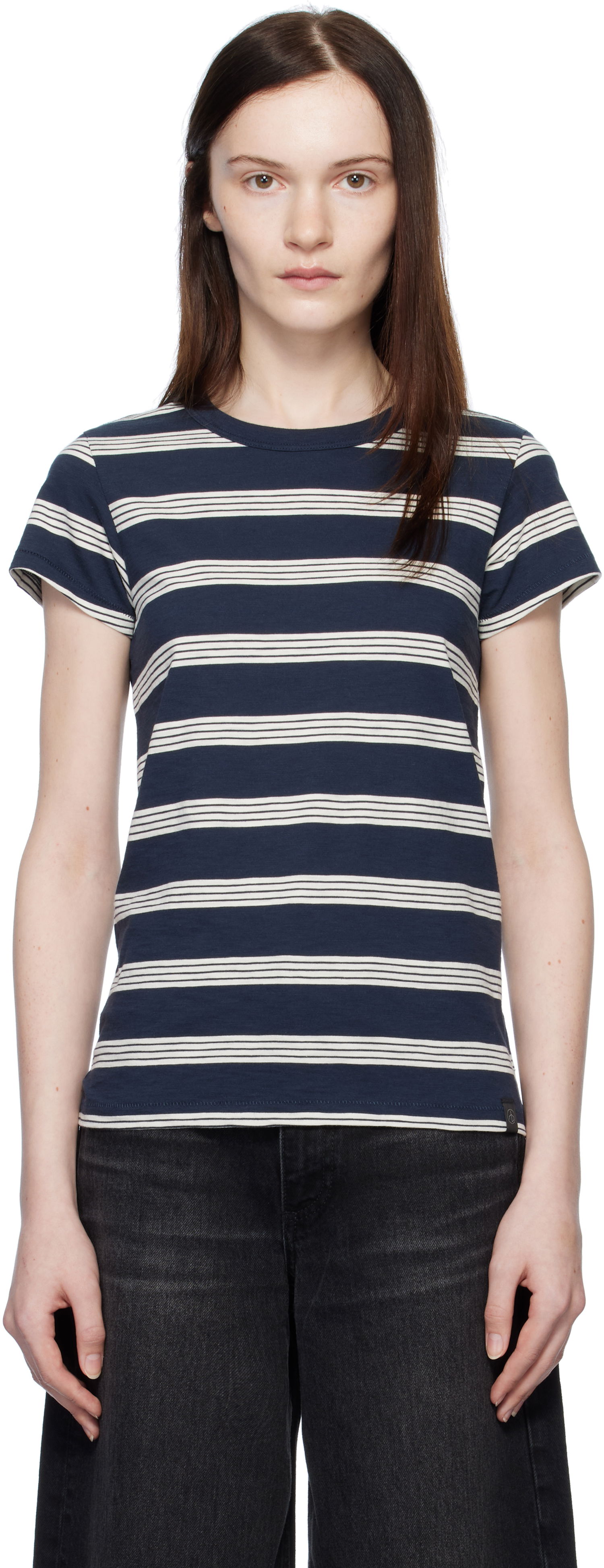 Тениска rag & bone Striped T-Shirt Синьо | WCC22HT020TA20, 0