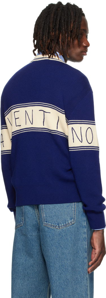 Пуловер Valentino Valentino 'Chez Valentino' Jacquard Pattern Sweater Синьо | 7V3KC34KB02, 2