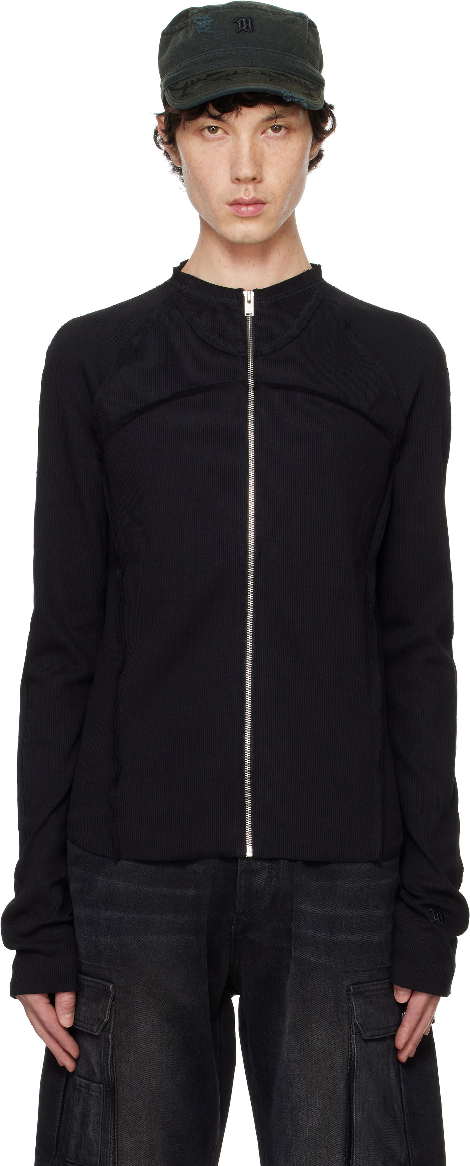 Пуловер MISBHV Longsleeve Jacket Ribbed Черно | 241M157, 0
