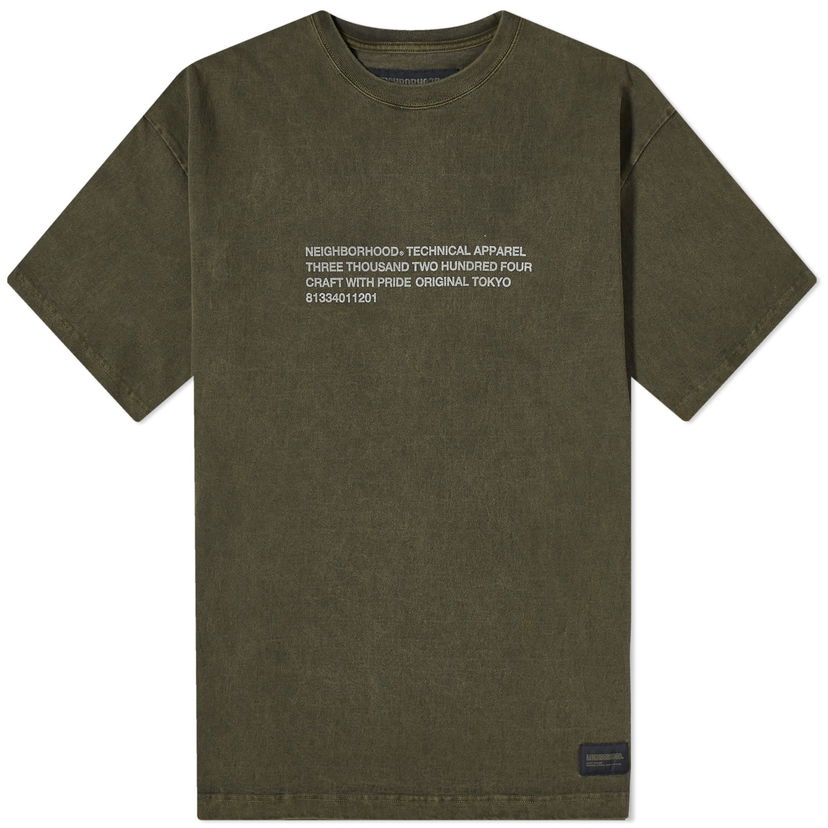 Тениска Neighborhood Pigment Dyed T-Shirt "Olive Drab" Зелено | 232UNNH-CSM02-OD