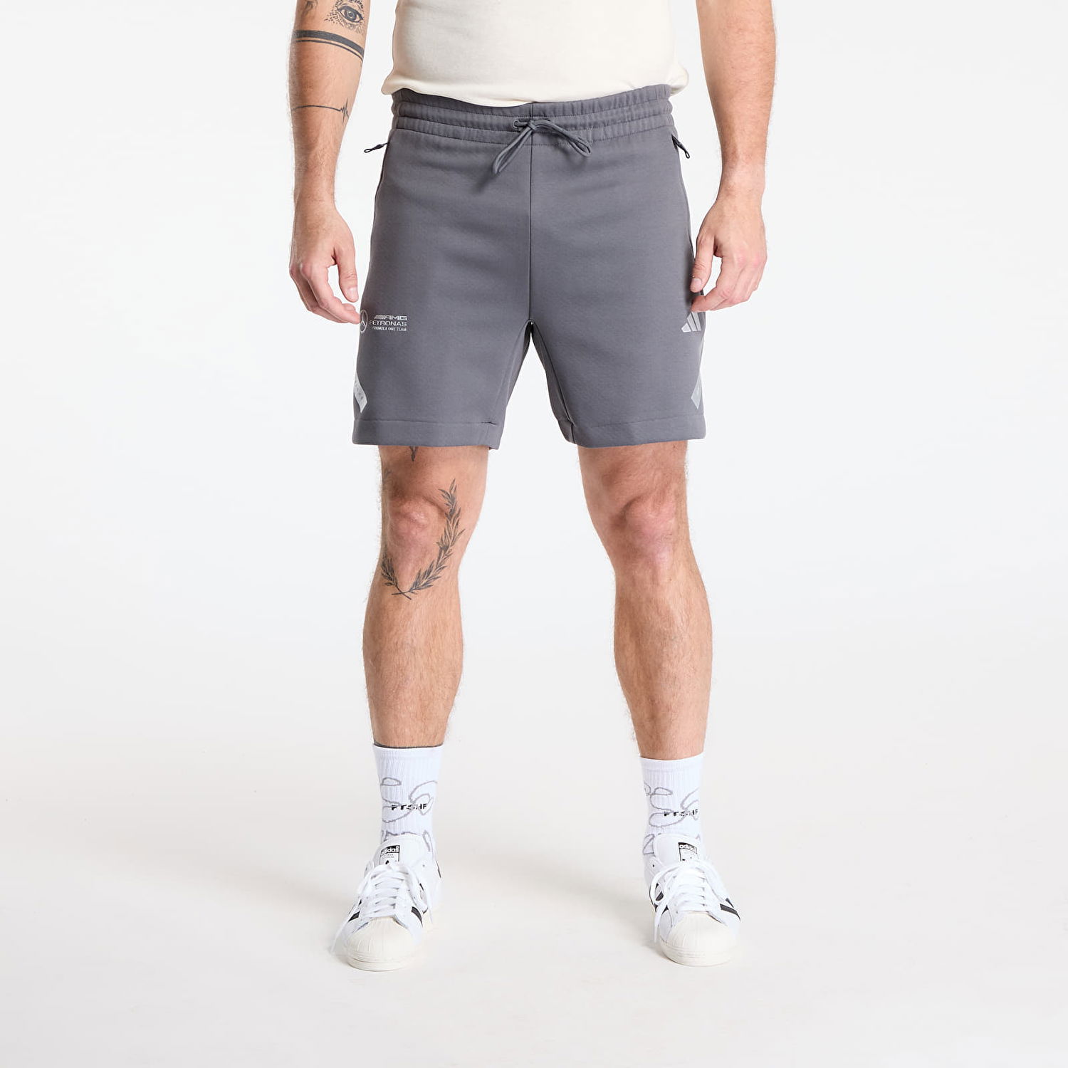 Къси панталони adidas Performance Mercedes Silver Shorts Сиво | JW3479, 0