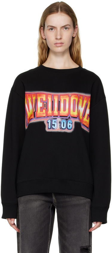 Пуловер We11done We11done Crewneck Sweatshirt with Graphic Print Черно | WD-TS3-22-765-U-BK, 0