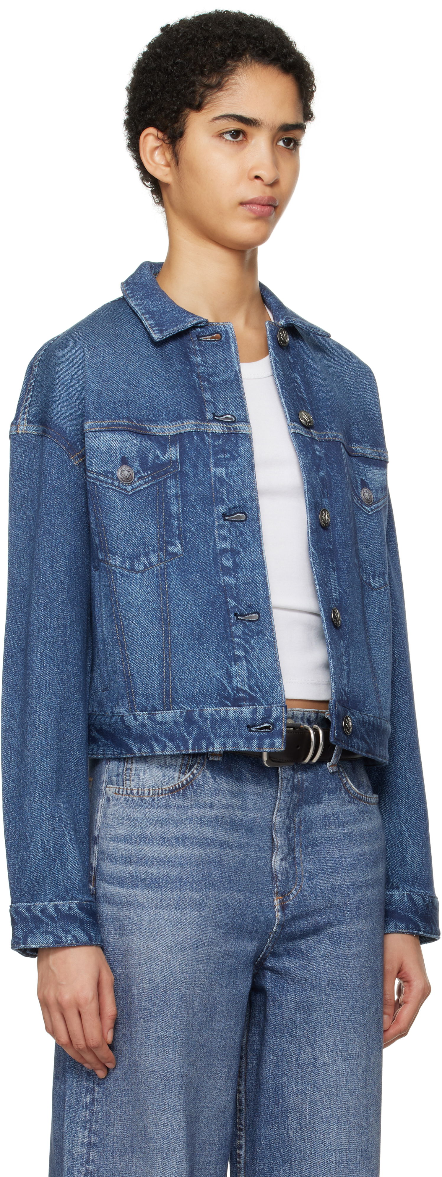 Яке rag & bone Rag & Bone Miramar Fleece Trucker Jacket Синьо | WCW24H40038203, 1