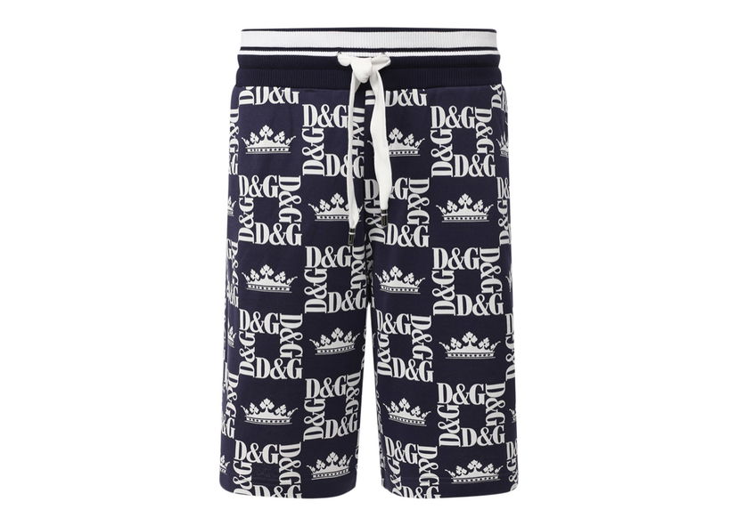 Къси панталони Dolce & Gabbana Crown D&G Logo Shorts Blue/White Синьо | GYP7AT/FS77B