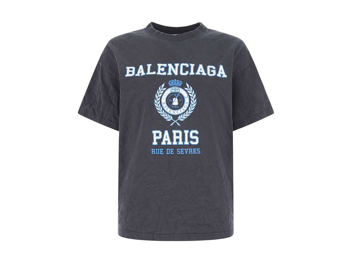Тениска Balenciaga College 1917 Medium Fit T-Shirt Тъмно синьо | 612965TMV954140, 0