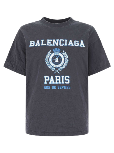 Тениска Balenciaga College 1917 Medium Fit T-Shirt Тъмно синьо | 612965TMV954140