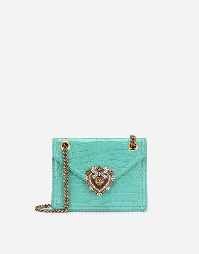 Dolce & Gabbana Devotion Crocodile Skin Medium Bag