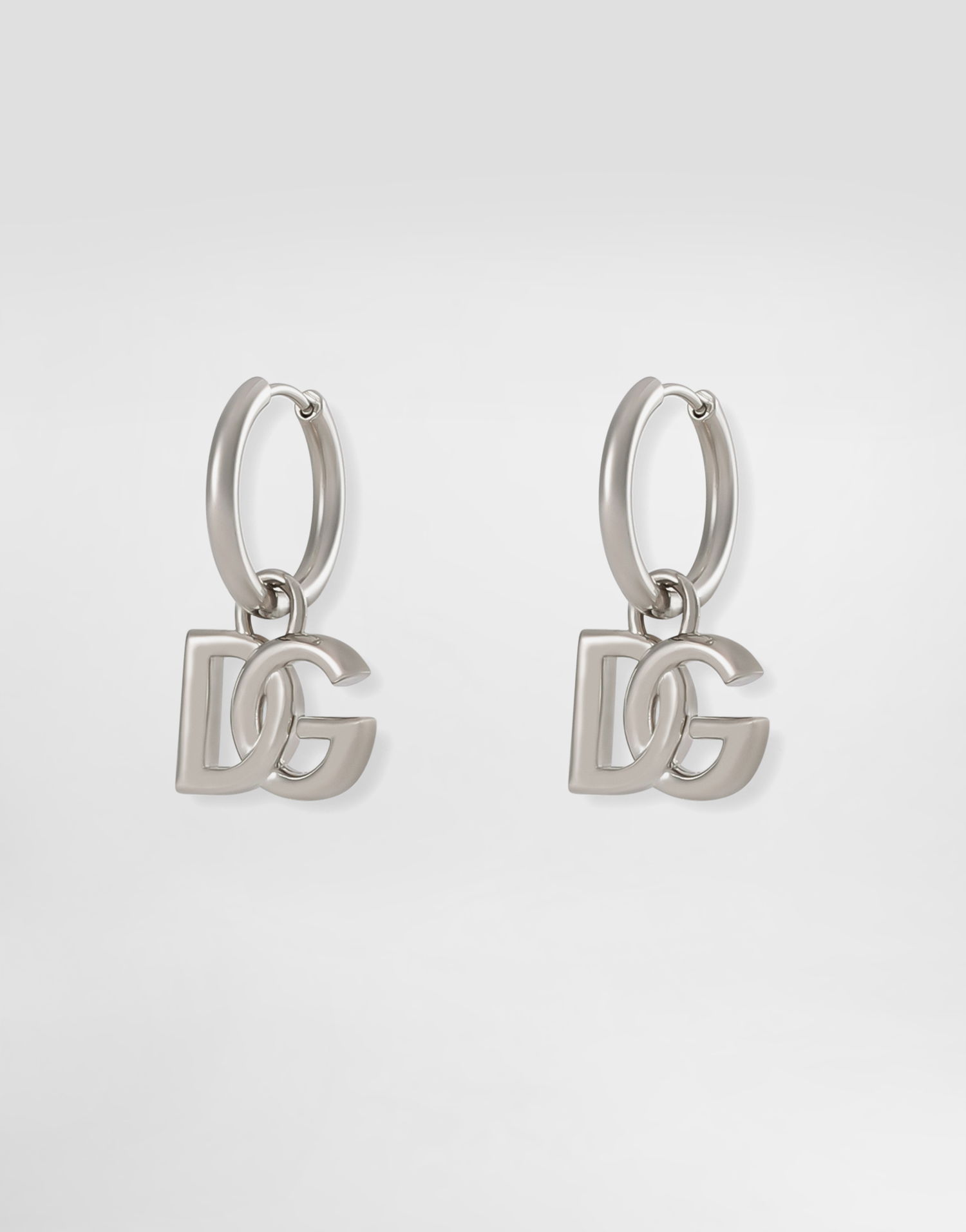 Обеци Dolce & Gabbana Hoop Earrings With Dg Logo Pendants Metal Onesize Металик | WEN5L3W111187655, 1