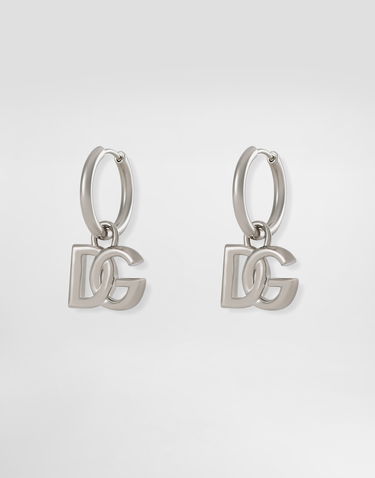 Обеци Dolce & Gabbana Hoop Earrings With Dg Logo Pendants Metal Onesize Металик | WEN5L3W111187655, 1